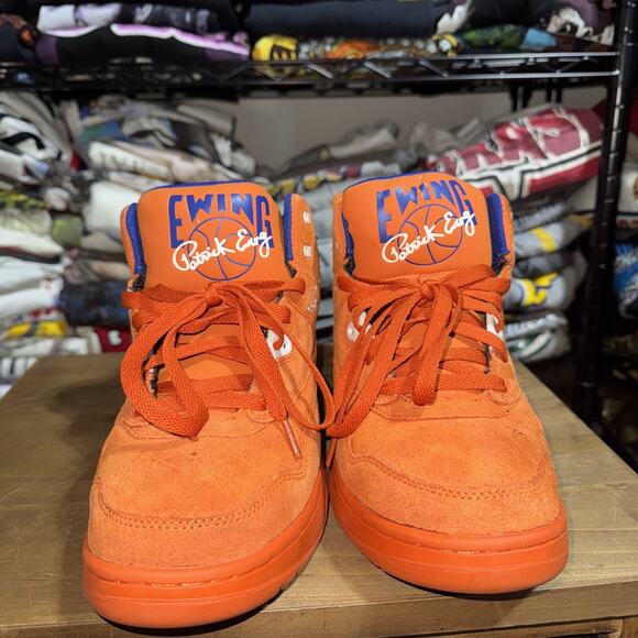 Patrick Ewing Guard Mid Shoes Orange/wht/ Blue Excellent Cond Size 9 main image 6